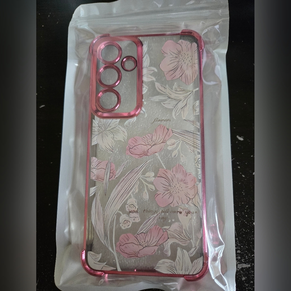 🌟NEW SAMSUNG GALAXY 24 PLUS FLORAL PHONE CASE IN PINK